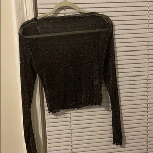 Long sleeve BLACK SHEER top SIZE MEDUIM